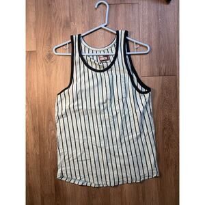 Men’s Turquoise Blue With Black Pinstripe Size, Small Free And Radical Tanktop